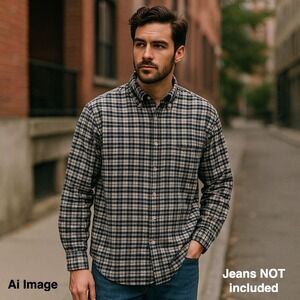 Alexander Julian Colours‎ Plaid Button Down Shirt Men XL 100% Cotton Casual